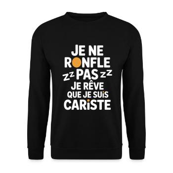 Je Ne Ronfle Pas Cariste Humour Cadeau Collègues - Sweat-shirt Unisexe - noir - Devant - Alina (178cm) & Michal (187cm)