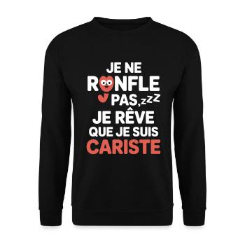 Je Ne Ronfle Pas Cariste Humour Cadeau Collègues - Sweat-shirt Unisexe - noir - Devant - Alina (178cm) & Michal (187cm)