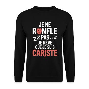 Je Ne Ronfle Pas Cariste Humour Cadeau Collègue - Sweat-shirt Unisexe - noir - Devant - Alina (178cm) & Michal (187cm)