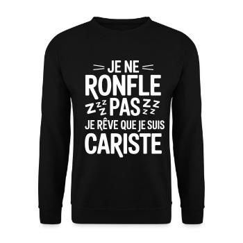 Je Ne Ronfle Pas Cariste Humour Cadeau Collègues - Sweat-shirt Unisexe - noir - Devant - Alina (178cm) & Michal (187cm)