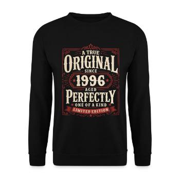 Cadeau de 30e anniversaire Millésime original 1996 - Sweat-shirt Unisexe - noir - Devant - Alina (178cm) & Michal (187cm)