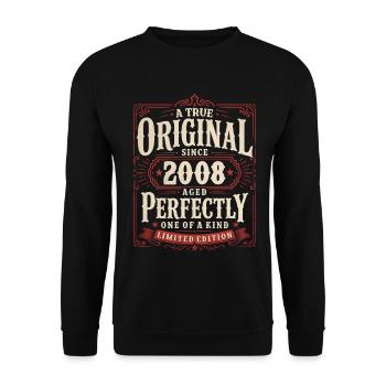 18th Birthday Gift Original Vintage 2008 - Unisex Sweatshirt - black - Front - Alina (178cm) & Michal (187cm)