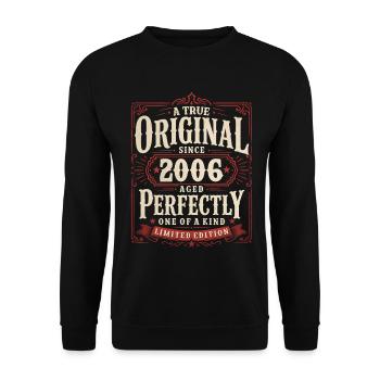 2000th Birthday Gift Original Vintage 2006 - Unisex Sweatshirt - black - Front - Alina (178cm) & Michal (187cm)