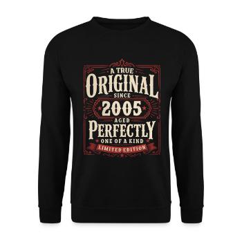 21st Birthday Gift Original Vintage 2005 - Unisex Sweatshirt - black - Front - Alina (178cm) & Michal (187cm)