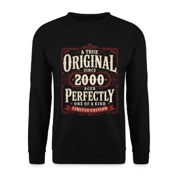 Cadeau d’anniversaire 26 Vintage original 2000's - Sweat-shirt Unisexe - noir - Devant - Alina (178cm) & Michal (187cm)