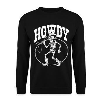 Line Dance Howdy Skeleton - Unisex Sweatshirt - black - Front - Alina (178cm) & Michal (187cm)