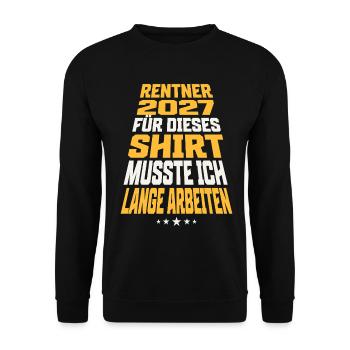 Rentner 2027 - Unisex Pullover - Schwarz - Vorne - Alina (178cm) & Michal (187cm)