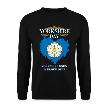 Yorkshire Day Yorkshire Proud Of It Rose Flag - Unisex Sweatshirt - black - Front - Alina (178cm) & Michal (187cm)
