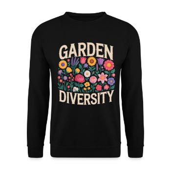 Jardin Diversité Florale - Sweat-shirt Unisexe - noir - Devant - Alina (178cm) & Michal (187cm)
