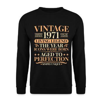 Légende vivante 1971 – 55e anniversaire Millésime - Sweat-shirt Unisexe - noir - Devant - Alina (178cm) & Michal (187cm)