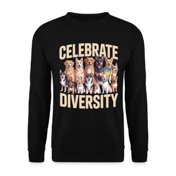 Celebrate Dog Diversity Dogs - Unisex Sweatshirt - black - Front - Alina (178cm) & Michal (187cm)