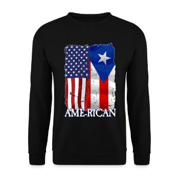 American Puerto Rican Puerto Rico - Unisex Sweatshirt - black - Front - Alina (178cm) & Michal (187cm)