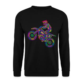 Motocross Dirt Bike Space Kids Dirt Bike - Unisex Sweatshirt - black - Front - Alina (178cm) & Michal (187cm)