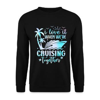 Croisière ensemble Palms & Yacht - Sweat-shirt Unisexe - noir - Devant - Alina (178cm) & Michal (187cm)