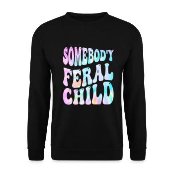 Somebody Feral Child Tie-Dye - Unisex Sweatshirt - black - Front - Alina (178cm) & Michal (187cm)
