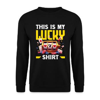 My Lucky Shirt Casino Slot Machine Gambling - Unisex Sweatshirt - black - Front - Alina (178cm) & Michal (187cm)
