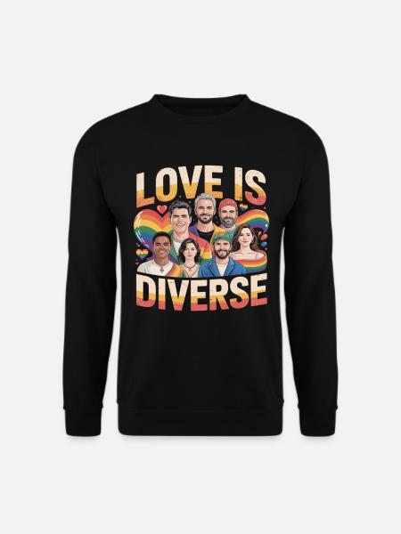 Love Is Diverse Pride Rainbow - Unisex Sweatshirt - black