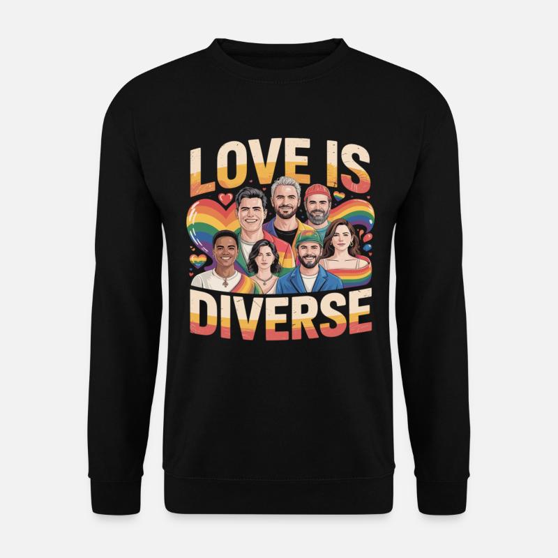 Love Is Diverse Pride Rainbow - Unisex Sweatshirt - black