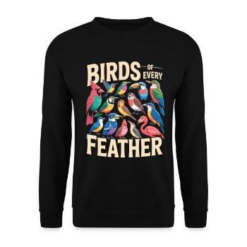 Birds of Every Feather Vogel Vielfalt - Unisex Sweatshirt - black - Front - Alina (178cm) & Michal (187cm)