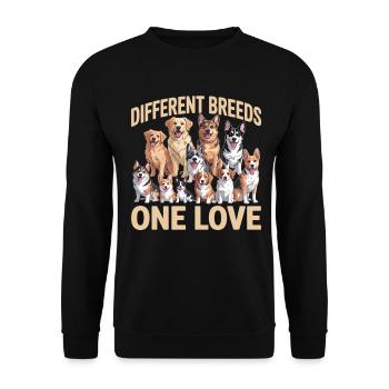 Different Dog Breeds One Love Dogs - Unisex Sweatshirt - black - Front - Alina (178cm) & Michal (187cm)