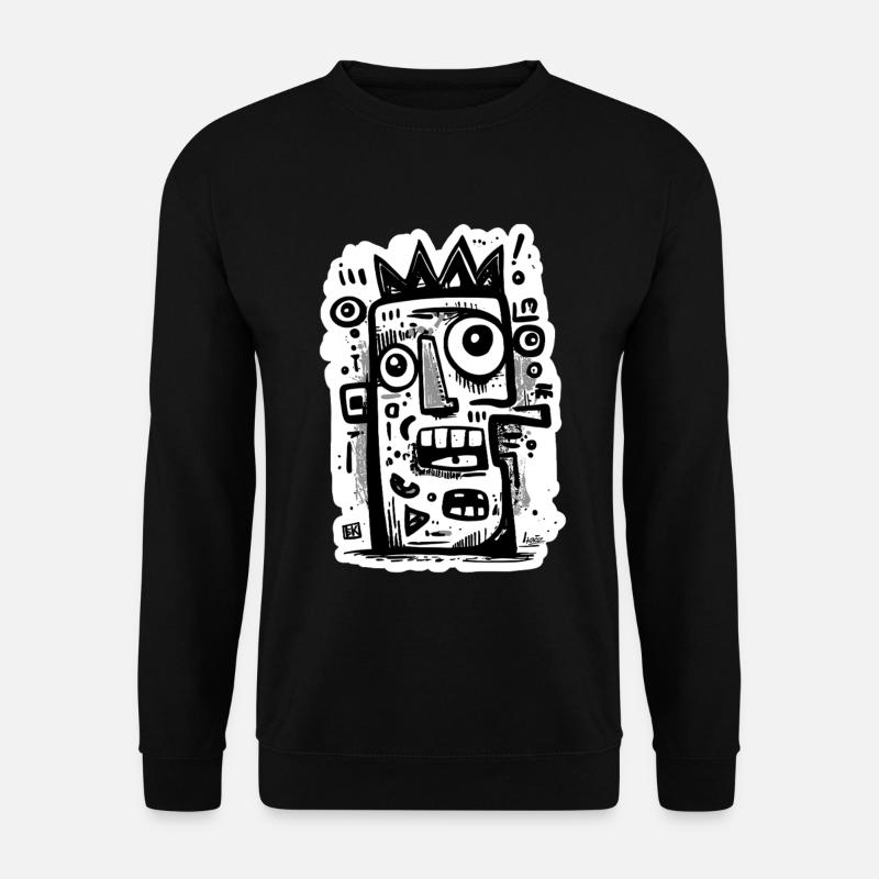 Crowned Abstract Face Art - Unisex Sweatshirt - black