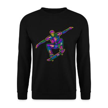 Colorful Skater Skateboarder Kids Skateboard - Unisex Sweatshirt - black - Front - Alina (178cm) & Michal (187cm)