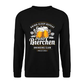 Malle 2026 - Delicious Beer Drinking Club - Unisex Sweatshirt - black - Front - Alina (178cm) & Michal (187cm)