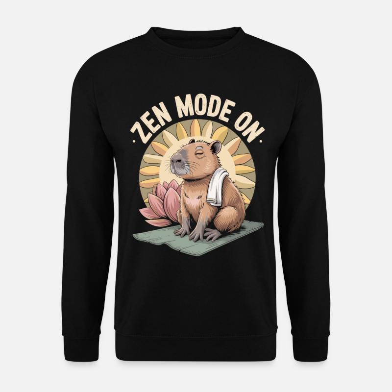 Capybara T-Shirt Zen Mode On - Unisex Sweatshirt - black