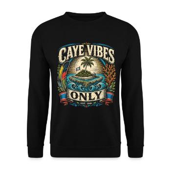 Belize Belizean Root Caye Vibes Only - Unisex Sweatshirt - black - Front - Alina (178cm) & Michal (187cm)