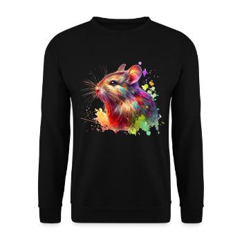 Degu Motiv - Unisex Pullover - Schwarz - Vorne - Alina (178cm) & Michal (187cm)