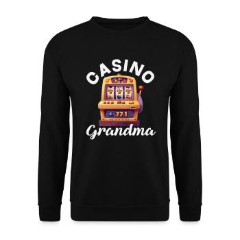 Casino Machine à sous Granny Jeu de casino Jeux d’argent Vegas - Sweat-shirt Unisexe - noir - Devant - Alina (178cm) & Michal (187cm)
