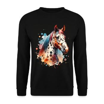 Cheval à motif Appaloosa - Sweat-shirt Unisexe - noir - Devant - Alina (178cm) & Michal (187cm)