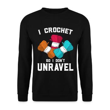 Crochet & Chill – crochet au lieu de paniquer - Sweat-shirt Unisexe - noir - Devant - Alina (178cm) & Michal (187cm)