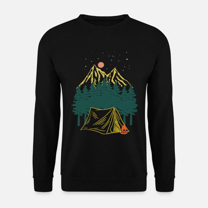 Sternennacht Bergcamping Abenteuer - Unisex Pullover - Schwarz