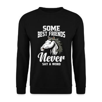  Percheron Never say a Word Horse Riding - Unisex Sweatshirt - black - Front - Alina (178cm) & Michal (187cm)