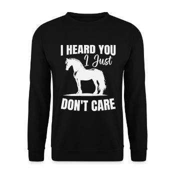  Percheron I hear you Horse Riding Equestrian - Unisex Sweatshirt - black - Front - Alina (178cm) & Michal (187cm)
