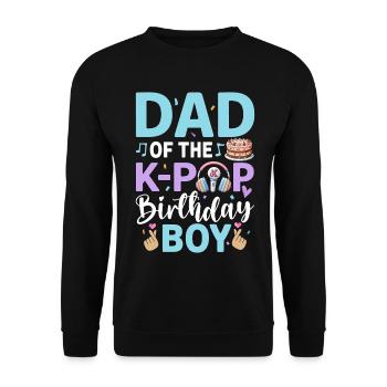 Dad of The K-Pop Birthday Boy - Unisex Pullover - Schwarz - Vorne - Alina (178cm) & Michal (187cm)