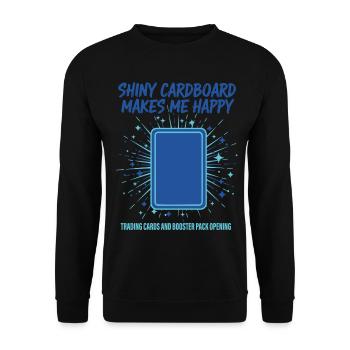 Shiny Cardboard Makes Me Happy Trading Cards - Unisex Sweatshirt - black - Front - Alina (178cm) & Michal (187cm)