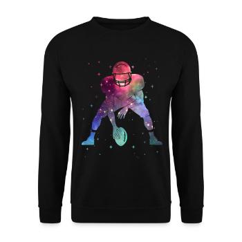 American Football Weltraum Kinder Jungen Football - Unisex Pullover - Schwarz - Vorne - Alina (178cm) & Michal (187cm)