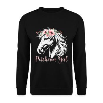 Horse Owner Equestrian Horse Riding Rider - Unisex Sweatshirt - black - Front - Alina (178cm) & Michal (187cm)