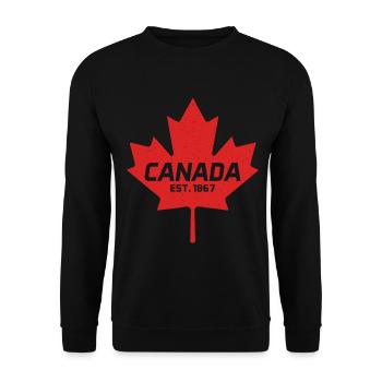 Canada Est, 1867, feuille d’érable du Canada millésime - Sweat-shirt Unisexe - noir - Devant - Alina (178cm) & Michal (187cm)