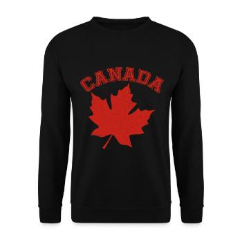 Canada Maple Leaf Proud Canadian Canada Pride - Unisex Sweatshirt - black - Front - Alina (178cm) & Michal (187cm)