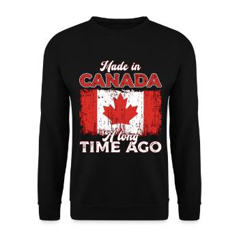 Fabriqué au Canada Il y a longtemps Racines canadiennes - Sweat-shirt Unisexe - noir - Devant - Alina (178cm) & Michal (187cm)