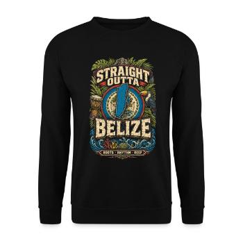 Straight Outta Belize Belizean Root - Unisex Sweatshirt - black - Front - Alina (178cm) & Michal (187cm)