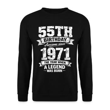 55e anniversaire Génial depuis 1971 Légende née D - Sweat-shirt Unisexe - noir - Devant - Alina (178cm) & Michal (187cm)