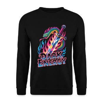 Schlange Schwert Shirt – Neon Fantasy Design - Unisex Pullover - Schwarz - Vorne - Alina (178cm) & Michal (187cm)