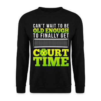 Pickleball Spieler Lustig - Unisex Pullover - Schwarz - Vorne - Alina (178cm) & Michal (187cm)