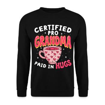 Grand-mère Grand-mère Professionnelle Certifiée - Sweat-shirt Unisexe - noir - Devant - Alina (178cm) & Michal (187cm)