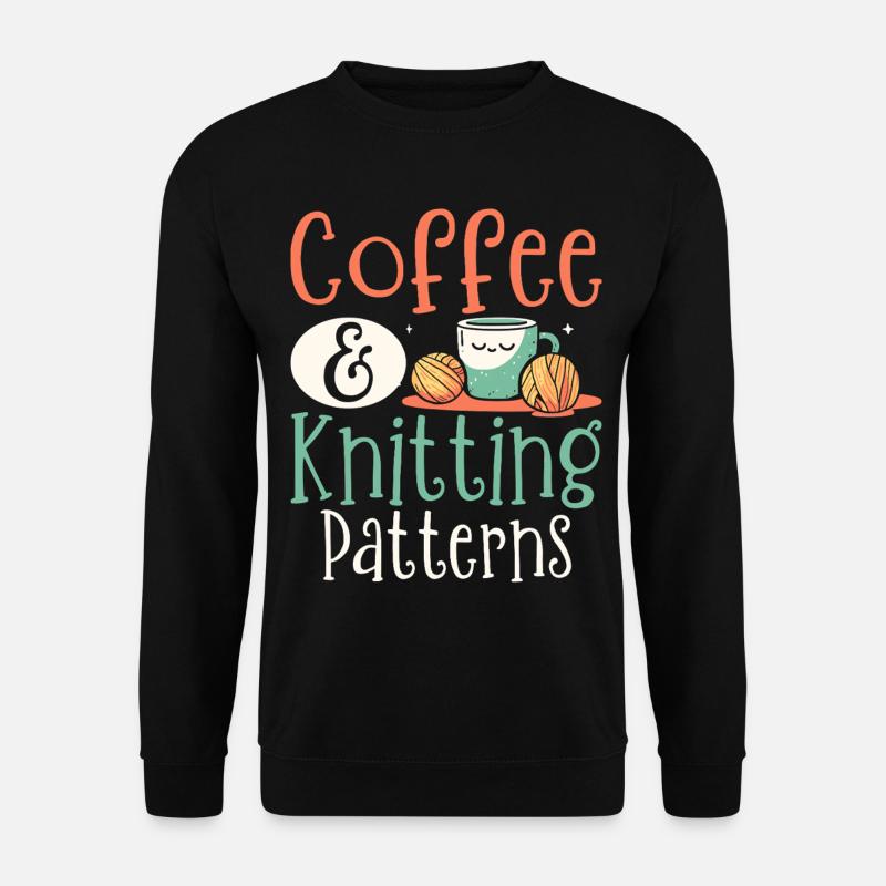 Kaffee Stricken Strickerin - Unisex Pullover - Schwarz