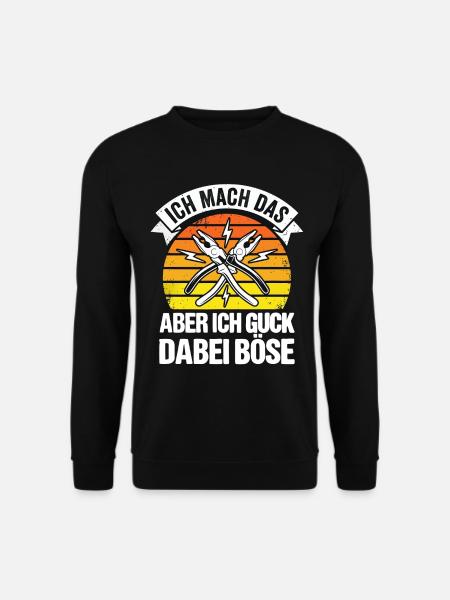 Handwerker Sprüche Zange Retro - Unisex Pullover - Schwarz